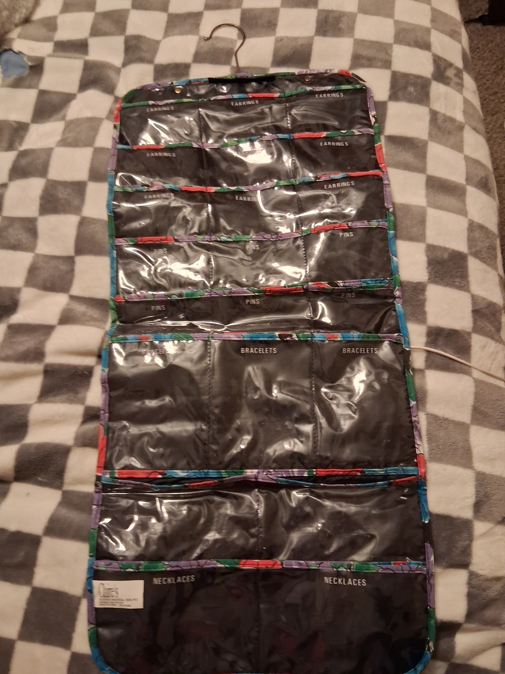 Claire's Black Jewelry Organizer with Multicolor Trim